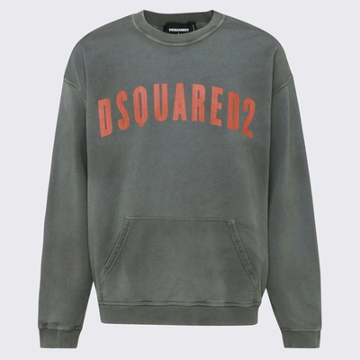 Dsquared2 Man Sweatshirt Sage Green Size Xxl Cotton