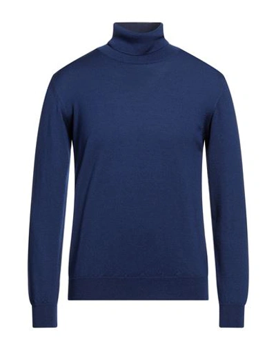 Angelo Nardelli Man Turtleneck Blue Size 46 Merino Wool