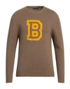 Lanificio Pubblico Man Sweater Camel Size 40 Merino Wool, Viscose, Polyamide, Cashmere In Beige