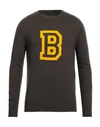 Lanificio Pubblico Man Sweater Dark Brown Size 40 Merino Wool, Viscose, Polyamide, Cashmere