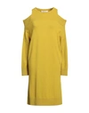 Liviana Conti Woman Mini Dress Acid Green Size 8 Cashmere, Polyamide