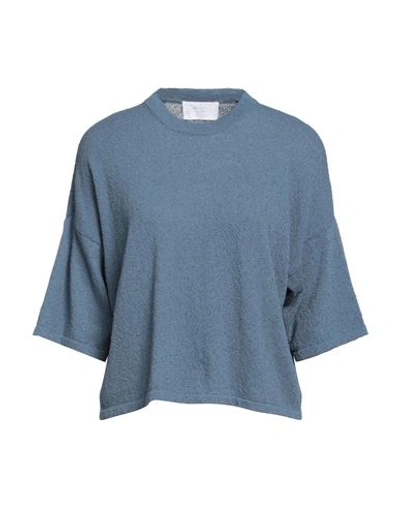 Daniele Fiesoli Woman Sweater Slate Blue Size 2 Organic Cotton, Recycled Polyamide