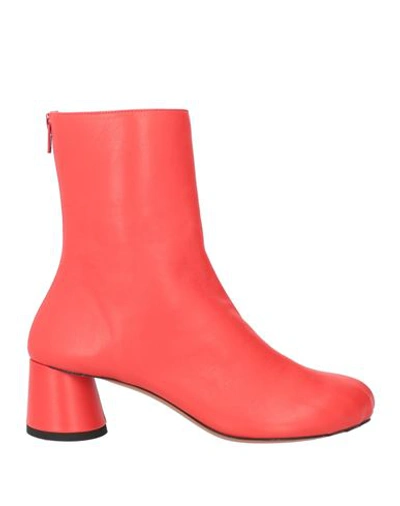 Proenza Schouler Woman Ankle Boots Red Size 8 Soft Leather
