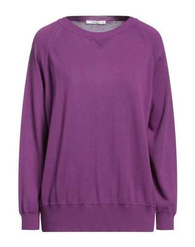 Kangra Woman Sweater Dark Purple Size 10 Cotton