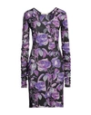 Roberto Cavalli Woman Mini Dress Purple Size M Polyamide, Elastane