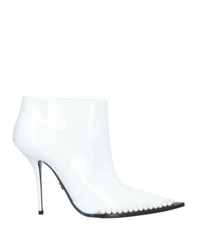 Dolce & Gabbana Woman Ankle Boots White Size 7.5 Calfskin