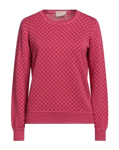 Drumohr Woman Sweater Fuchsia Size L Cotton, Linen, Polyester In Pink