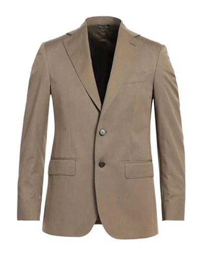 Brian Dales Man Blazer Khaki Size 36 Wool, Cotton In Beige