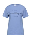 Ferragamo Woman T-shirt Slate Blue Size S Cotton