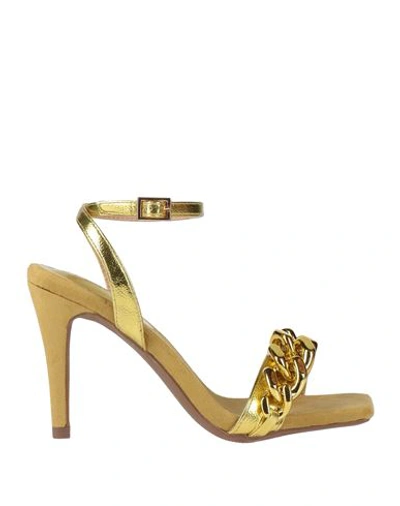 Menbur Woman Sandals Gold Size 11 Textile Fibers