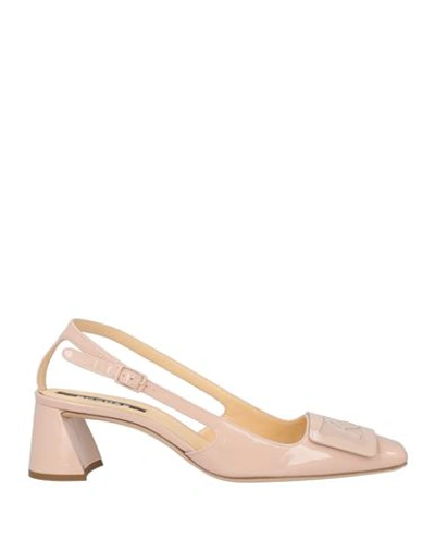 Rochas Woman Pumps Blush Size 11 Soft Leather In Pink