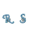 Raf Simons Woman Earrings Deep Teal Size - Brass In Blue