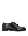 Lafayette 148 Woman Lace-up Shoes Black Size 11 Soft Leather In Black