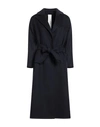 Annie P . Woman Coat Midnight Blue Size 8 Virgin Wool, Polyamide, Cashmere