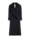Annie P . Woman Coat Midnight Blue Size 8 Virgin Wool, Polyamide, Cashmere In Blue