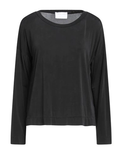 Daniele Fiesoli Woman T-shirt Midnight Blue Size 2 Linen, Elastane In Navy Blue