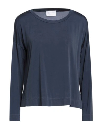 Daniele Fiesoli Woman T-shirt Navy Blue Size 1 Cupro, Elastane