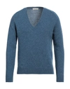 Filippo De Laurentiis Man Sweater Slate Blue Size 38 Merino Wool