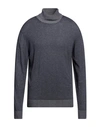 Angelo Nardelli Man Turtleneck Slate Blue Size 46 Acrylic, Wool, Viscose In Navy Blue