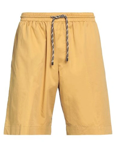 Dondup Man Shorts & Bermuda Shorts Ocher Size 33 Cotton, Elastane In Yellow