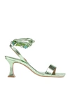 Vicenza ) Woman Sandals Light Green Size 8 Soft Leather