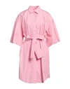 Msgm Woman Mini Dress Pink Size 2 Cotton, Polyamide