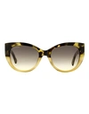 Swarovski Cat Eye Sk0372 Sunglasses Woman Sunglasses Beige Size 53 Acetate