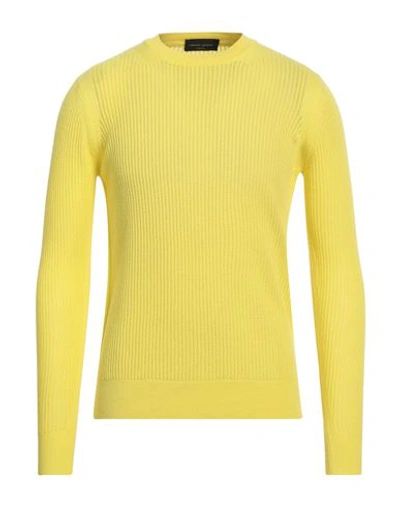 Roberto Collina Man Sweater Yellow Size 36 Merino Wool, Cashmere