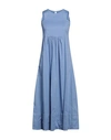 Alpha Studio Woman Maxi Dress Pastel Blue Size 2 Cotton, Elastane