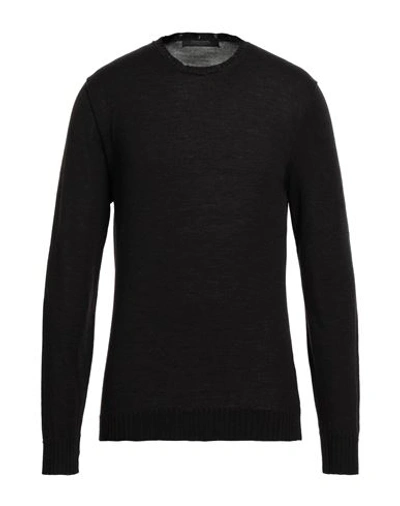 Messagerie Man Sweater Dark Brown Size 38 Merino Wool