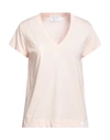 DANIELE FIESOLI DANIELE FIESOLI WOMAN T-SHIRT LIGHT PINK SIZE 2 COTTON