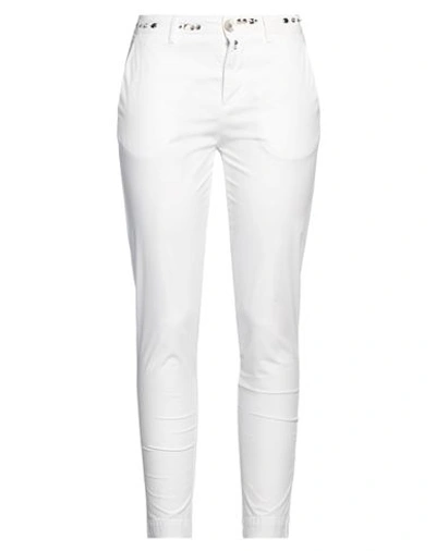 Aglini Woman Pants White Size 30 Cotton, Elastane