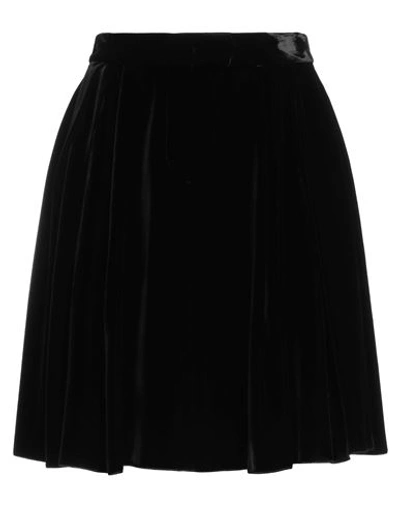 Emporio Armani Crinkled Fit-&-flare Mini Skirt In Black