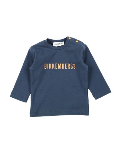 Bikkembergs Babies'  Newborn Boy T-shirt Midnight Blue Size 0 Cotton, Elastane