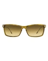 Longines Rectangular Lg0023 Sunglasses Man Sunglasses Brown Size 58 Acetate, Metal