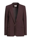Vicolo Woman Blazer Brown Size M Viscose, Linen