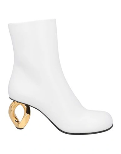 Jw Anderson Woman Ankle Boots White Size 11 Calfskin