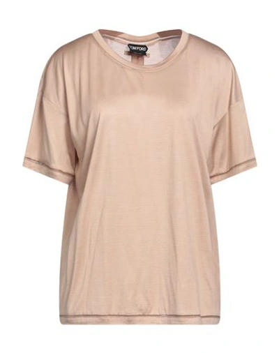Tom Ford Woman T-shirt Blush Size 6 Silk, Virgin Wool In Pink