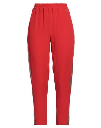 Vdp Club Woman Pants Red Size 8 Acetate, Silk