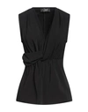 Clips Woman Top Black Size 6 Viscose, Elastane