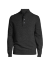 Barbour Patch Wool Quarter Zip Pullover In Charcoal