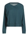 Majestic Filatures Woman T-shirt Deep Jade Size 1 Cotton, Cashmere In Green