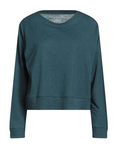 Majestic Filatures Woman T-shirt Deep Jade Size 1 Cotton, Cashmere In Green