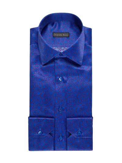 Stefano Ricci Men's Handmade Ivrea Shirt In Blue