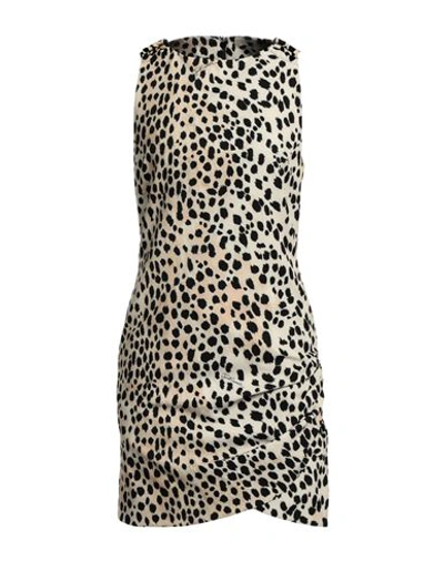Just Cavalli Woman Mini Dress Beige Size 8 Polyester, Elastane