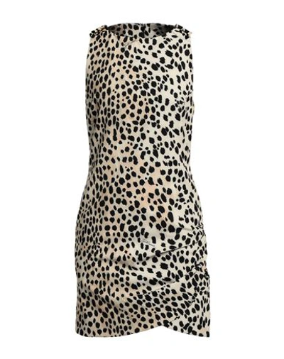 Just Cavalli Woman Mini Dress Beige Size 6 Polyester, Elastane