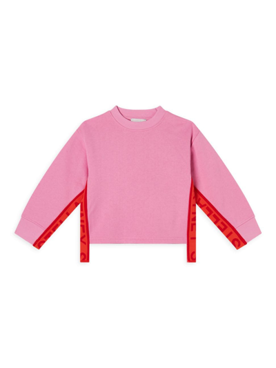 Stella Mccartney Kids' Logo-print Cotton-blend Sweatshirt In Pink
