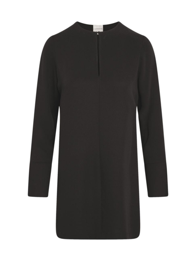 Careste Maisie Long-sleeve Organic Cady Mini Dress In Black