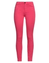 GUESS GUESS WOMAN PANTS FUCHSIA SIZE 32W-29L COTTON, ELASTOMULTIESTER, ELASTANE