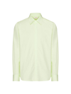 Valentino Men's Heavy Cotton Poplin Long Sleeve Shirt In Yellow Mint